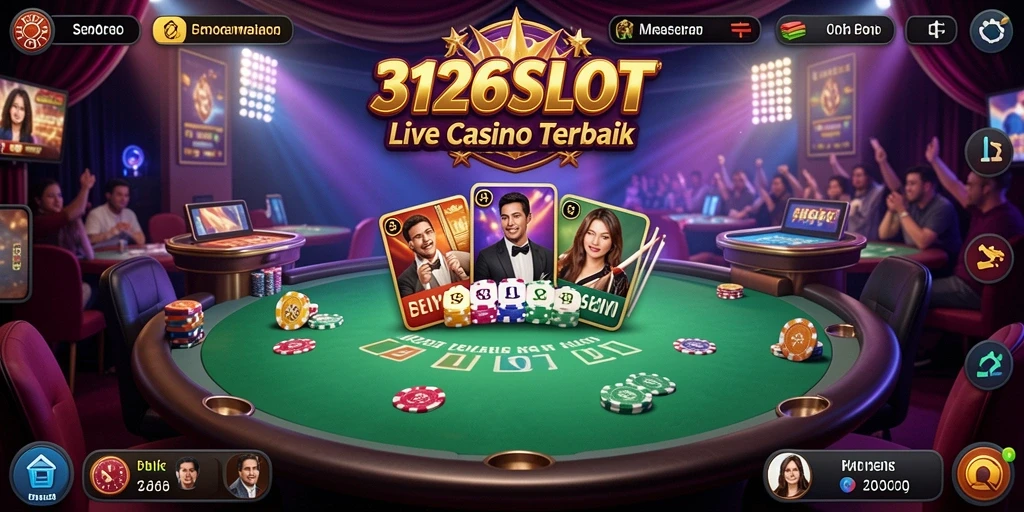Screenshot 3126SLOT menampilkan dealer profesional dan permainan Live Casino yang mendebarkan.