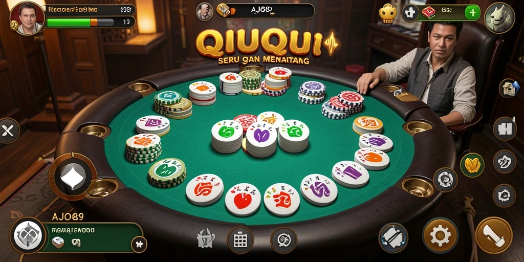 Tampilan gameplay QiuQiu yang menegangkan di AJO89.