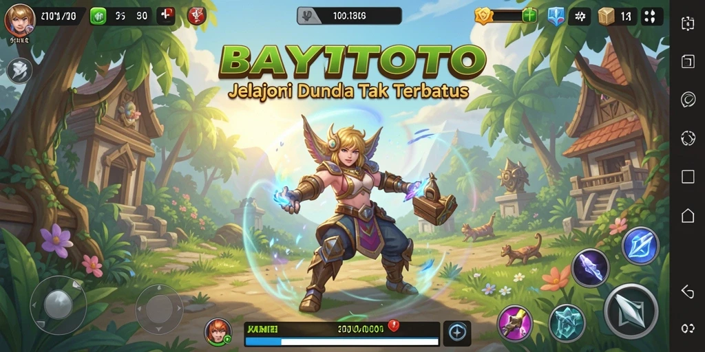 Screenshot gameplay BAYITOTO menampilkan eksplorasi dunia yang luas.