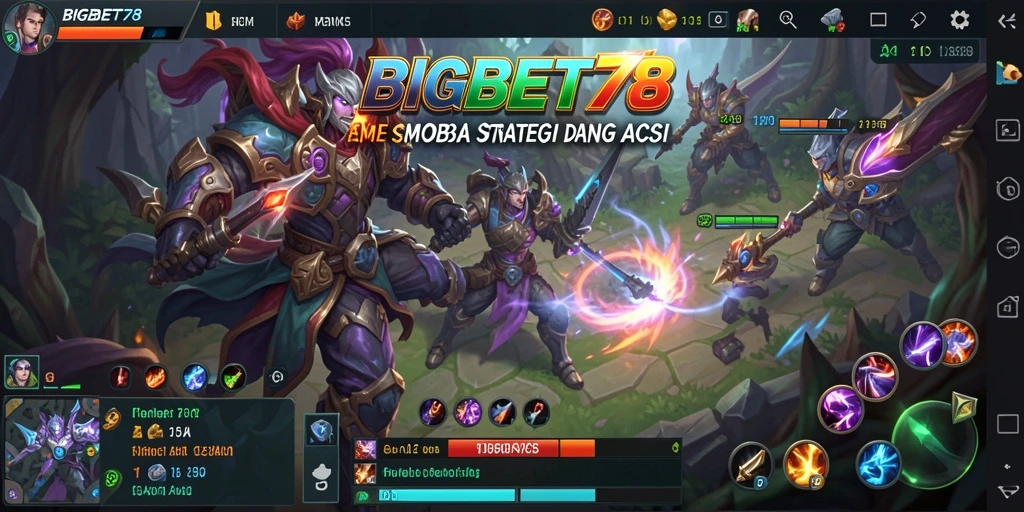 Screenshot menampilkan aksi seru dalam permainan MOBA BIGBET78.