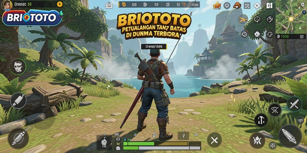 Menampilkan gameplay eksplorasi dalam dunia terbuka BRIOTOTO.