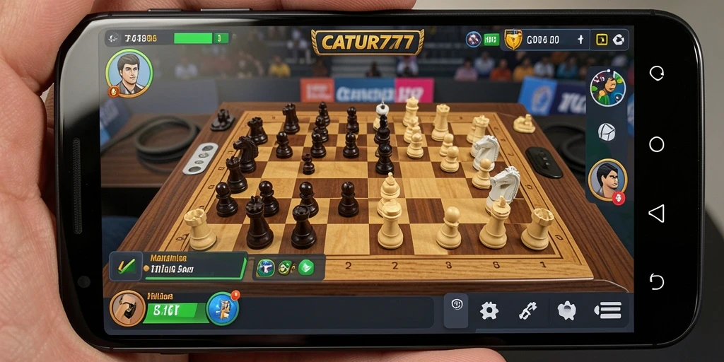 Tampilan menarik dari gameplay catur di CATUR777.