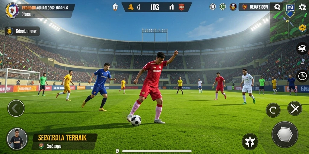 Tangkapan layar H03 menampilkan aksi sepak bola yang mendebarkan.