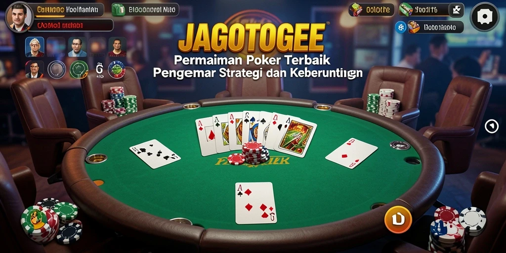 Screenshot dari gameplay JAGOTOGEL menampilkan aksi poker yang mendebarkan.