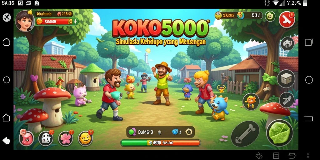 Screenshot gameplay KOKO5000 yang menampilkan interaksi karakter.