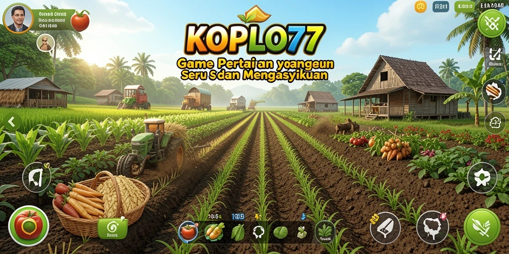 Tampilan gameplay KOPLO77 dengan suasana pertanian yang indah.
