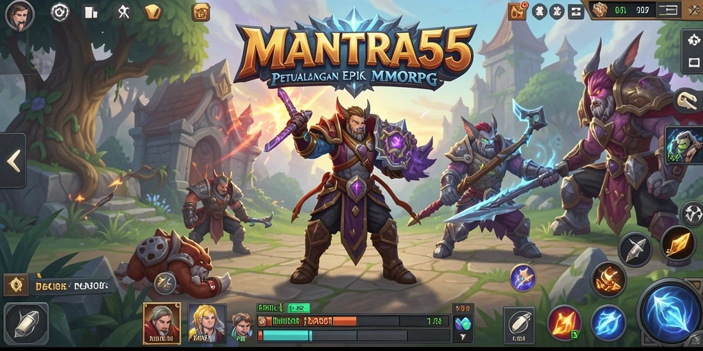 Tampilan gameplay yang epik dalam dunia MMORPG MANTRA55.