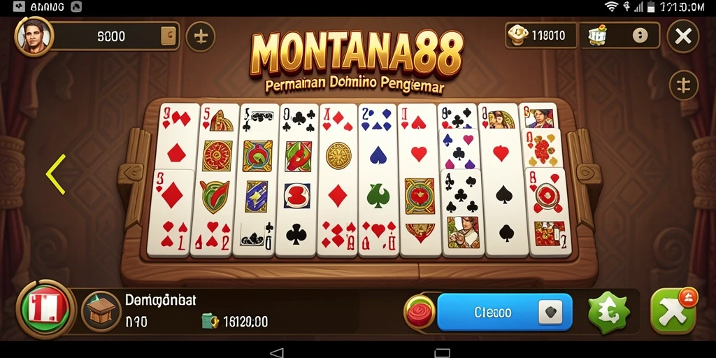 Screenshot utama MONTANA88 menunjukkan gameplay Domino yang seru.